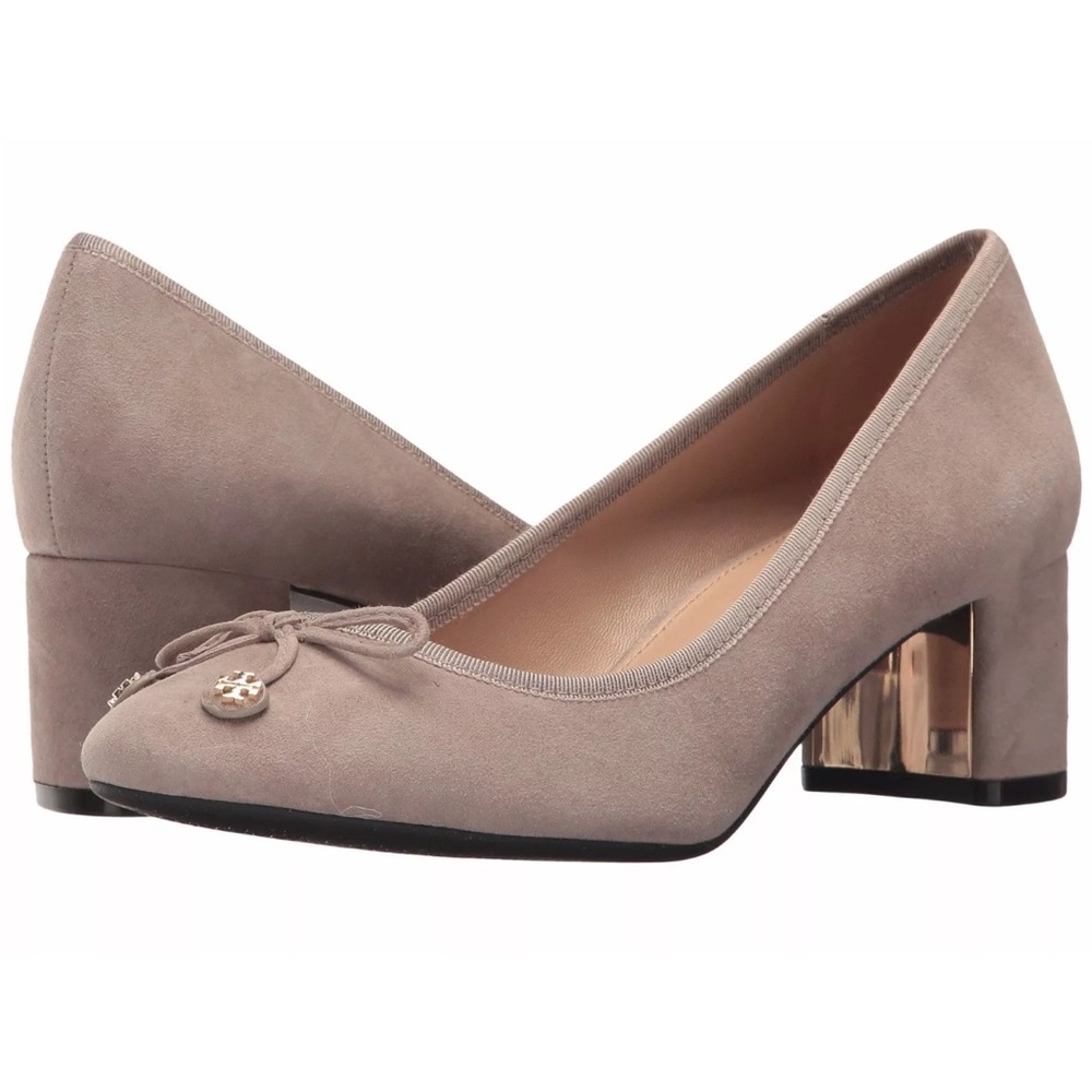 Tory Burch LAILA 50 Block Heel Suede Pumps - size 7.5